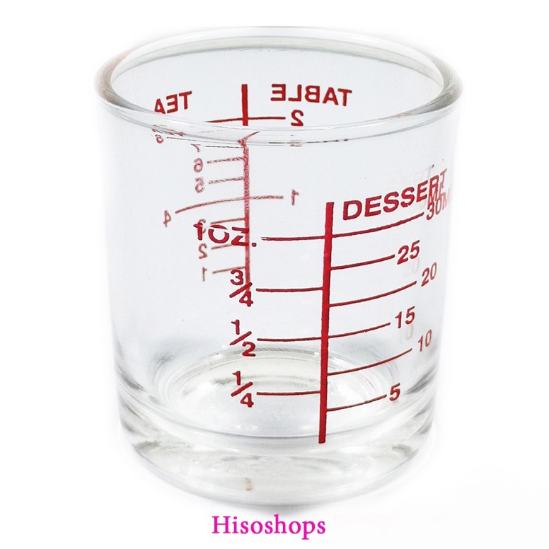 มาใหม่!GLASS ถ้วยแก้วตวงยา เป๊กสเกล ขนาด 1 oz (30 ml)  ใช้ตวงยา ส่วนผสมสำหรับทำขนม