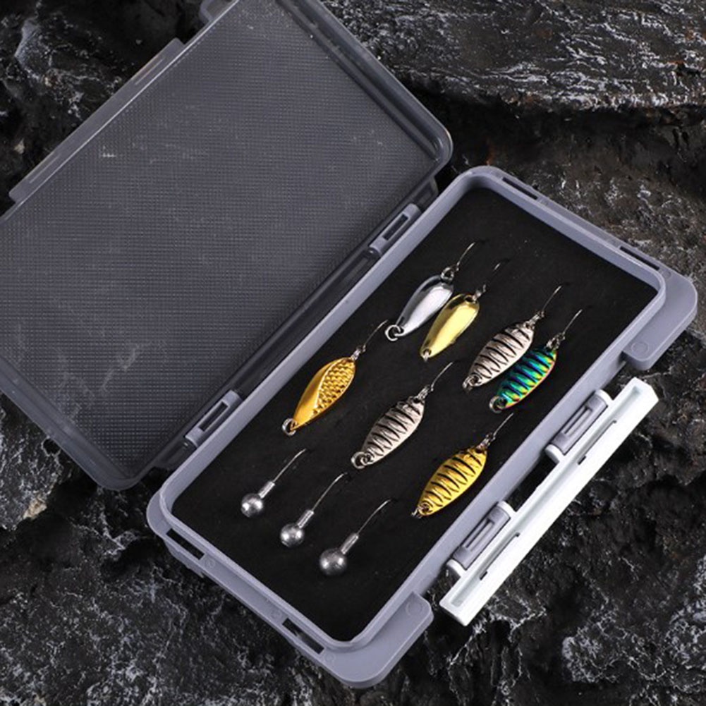 กล่องใส่เหยื่อตกปลา มีฟองน้ําในตัว ขนาด 17.2x9.8x2 ซม. ประสิทธิภาพสูง สีเทา สีส้ม - รูปที่ 4