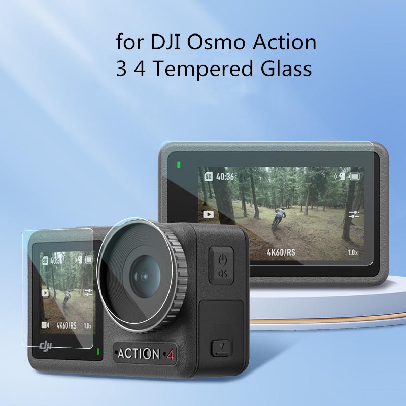 ฟิล์มกระจกนิรภัยใหม่สำหรับ DJI Osmo Action 4 (หน้าจอ + เลนส์) อุปกรณ์เสริม