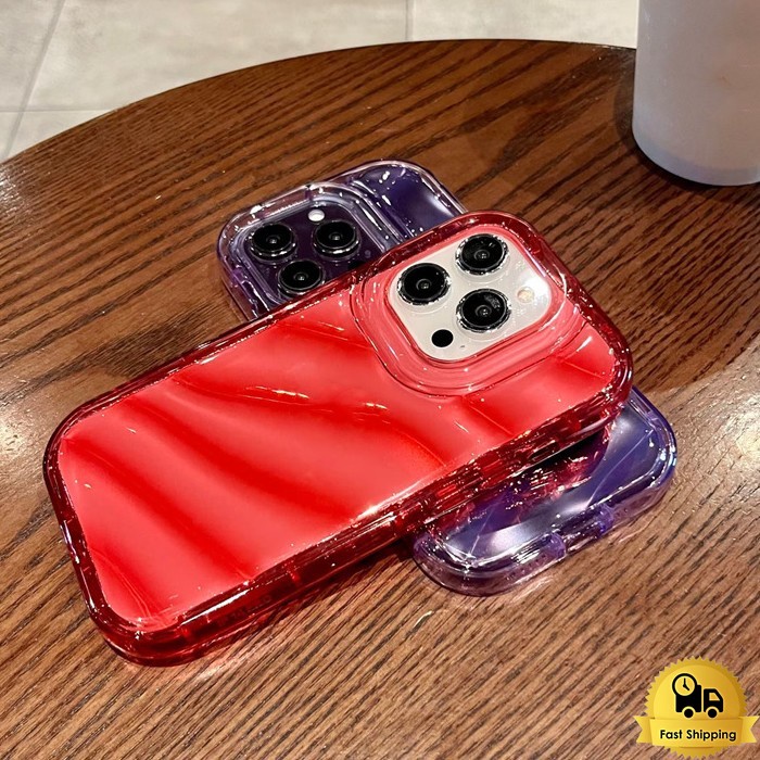 เคสเลเซอร์ใส for iPhone 15 Pro Max 11 14 14promax 12 12pro 13 pro max 7 8 plus ฝาครอบโทรศัพท์กันกระแท TPU ป้องกันปลอก