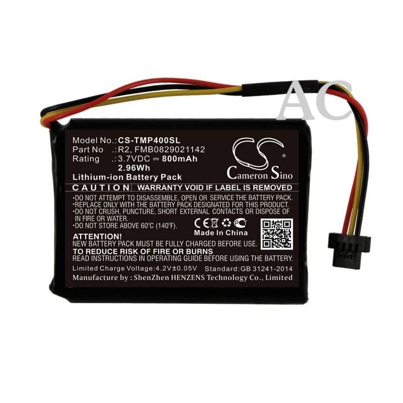 AC Cameron Sino 800mAh Battery for TomTom 340S LIVE XL, One XL 340, Pro 4000, XL 335M,335S, 335SE,33