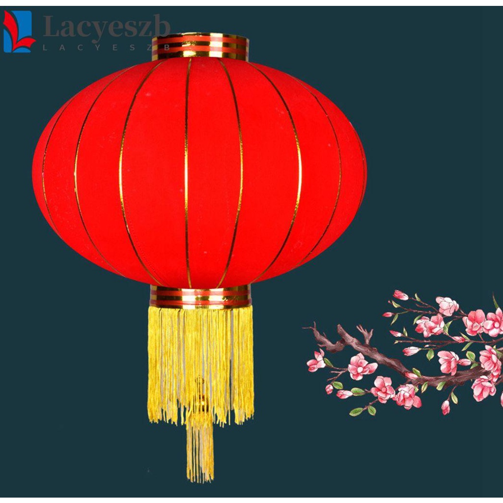Lacyeszb โคมไฟเทศกาล สีแดง ขนาดใหญ่ DIY สําหรับตกแต่งสวน ประตู เทศกาลปีใหม่