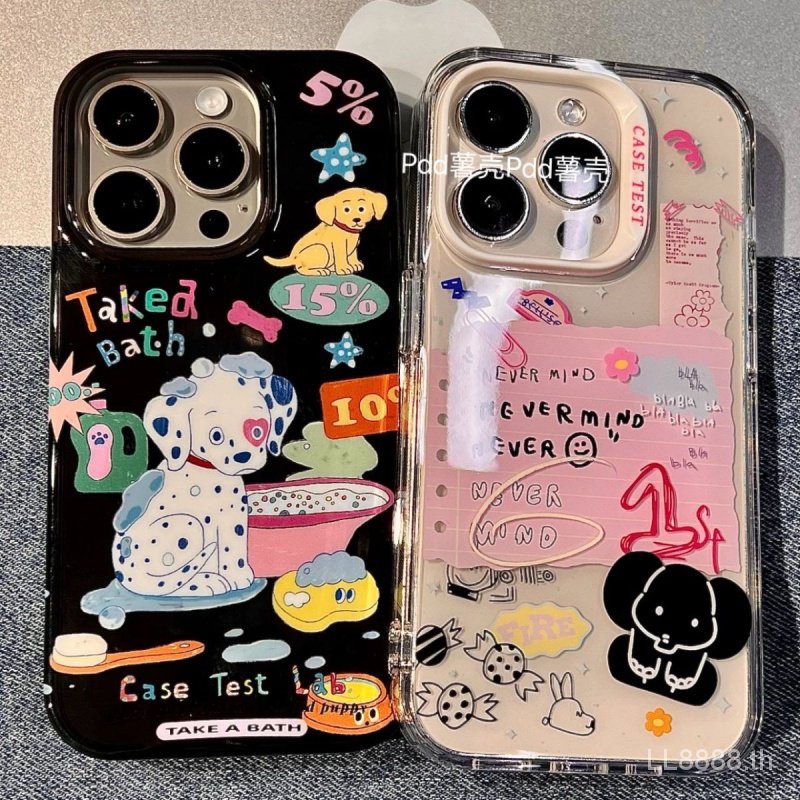 เคสโทรศัพท์มือถือ ซิลิโคนนิ่ม กันกระแทก ลายกราฟฟิตี้สุนัข ช้าง สําหรับ iPhone 15 14promax 12 11pro xr xsmax 7 8plus LDM6