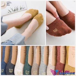 GoBlue ถุงเท้าแบบสั้น ถุงเท้าข้อสั้น ผ้านุ่มใส่สบาย ถุงเท้าลายแมวน่ารัก Women's Socks