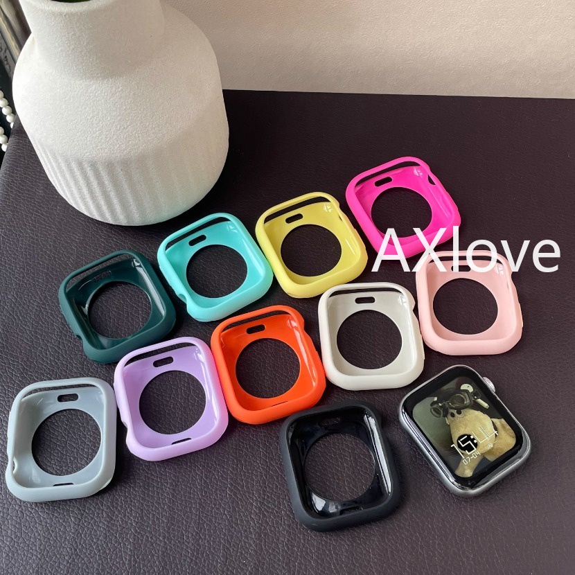 Candy สี TPU สําหรับ Apple Watch Case Series 10 46 มม. ครึ่งแพ็ค Shell Screen Protector อุปกรณ์เสริมสําหรับ iWatch Ultra 2 9 8 7 SE 6 5 4 กันชน