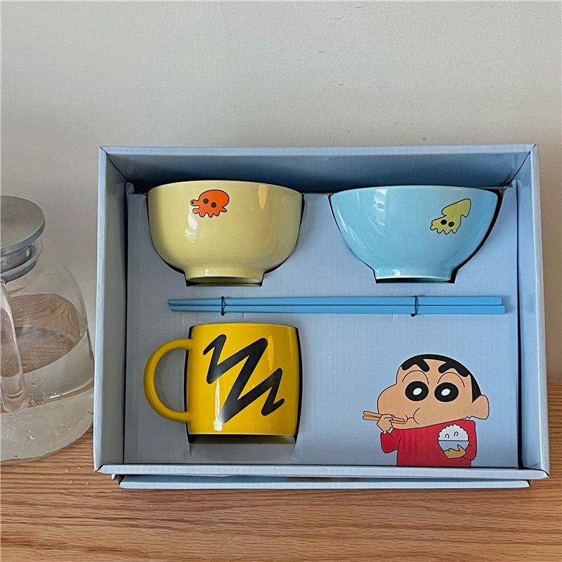 Crayon Shin-Chan Bowl Crayon Shin-Chan Tableware Crayon Shin-Chan ชามบะหมี่กึ่งสําเร็จรูป Crayon Shi