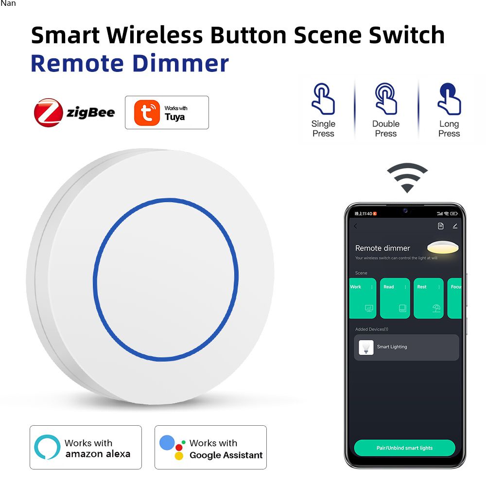 Tuya Zigbee สวิตช์ควบคุมฉากอัจฉริยะ แบบไร้สาย