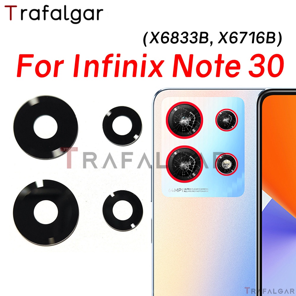 เลนส์กล้องด้านหลัง พร้อมสติกเกอร์กาว แบบเปลี่ยน สําหรับ Infinix Note 30 X6833B X6716B