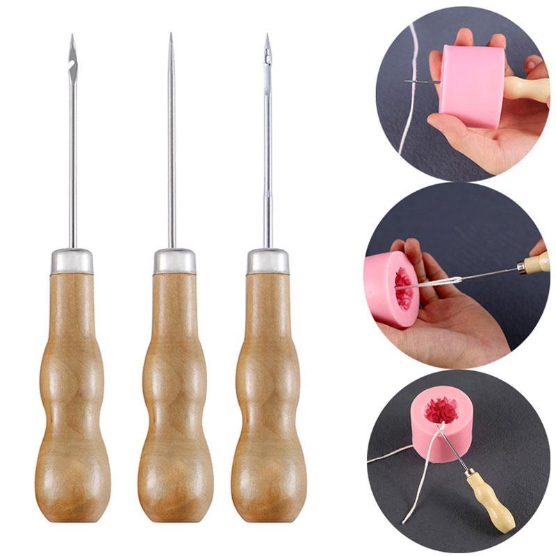 เครื่องมือเจาะรูเทียน ซิลิโคน ทรงกรวย ทรงกลม สําหรับทําเทียนโครเชต์ DIY