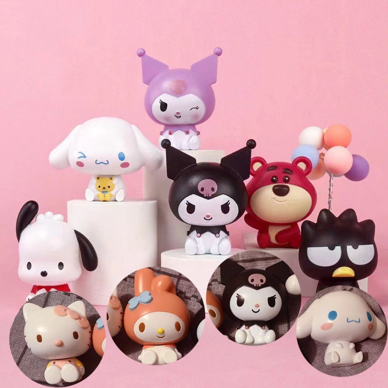 Kawaii อะนิเมะรูป Cinnamoroll Pachacco Kuromi ตุ๊กตา Kitty ตัวเลขการกระทํา DIY เค้กตกแต่งของเล่นของขวัญสําหรับเด็ก - รูปที่ 3