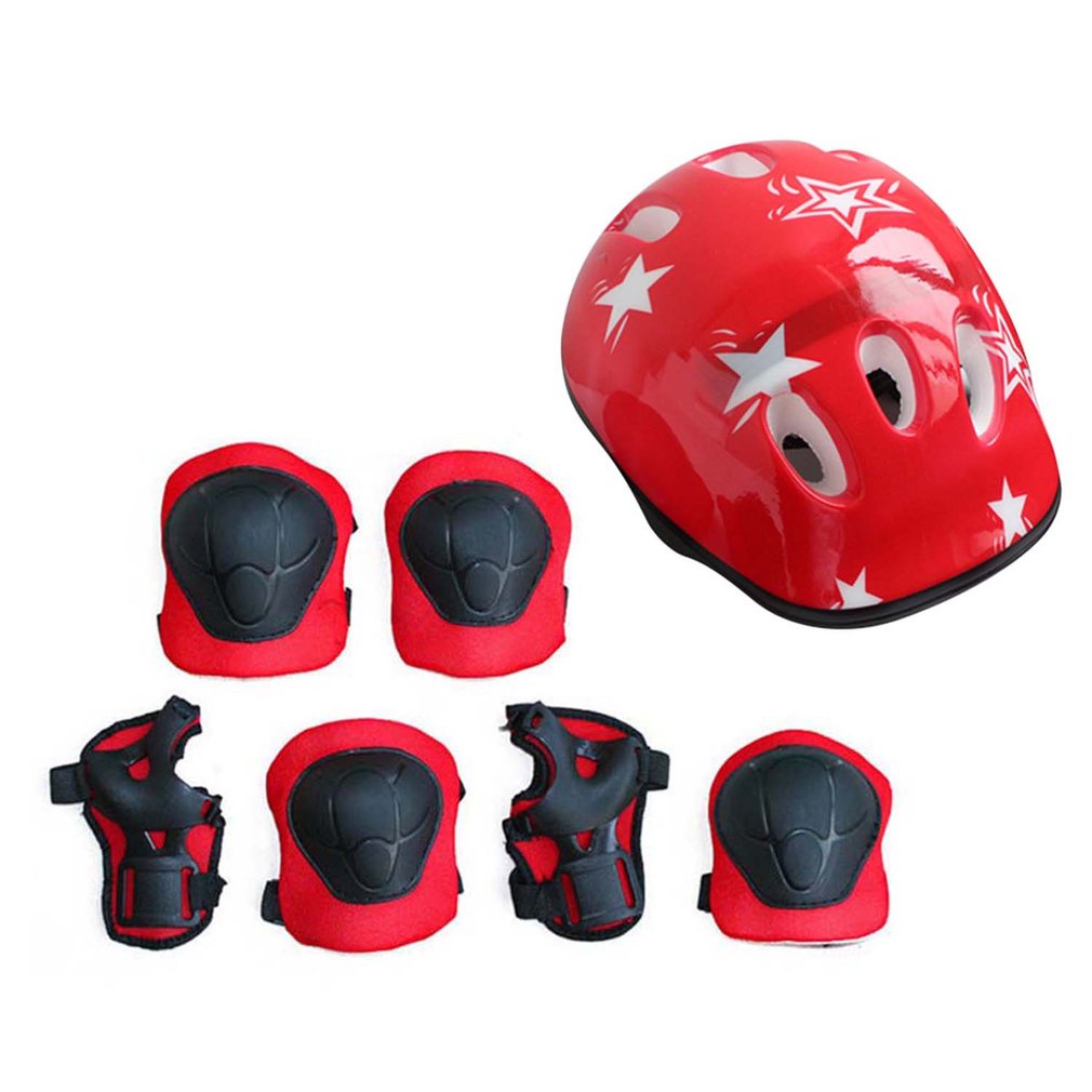 ☮yunhai☮  7PCS/SET Kids Protective Gear Set Scooter Skate Roller Cycling Knee Elbow Pads