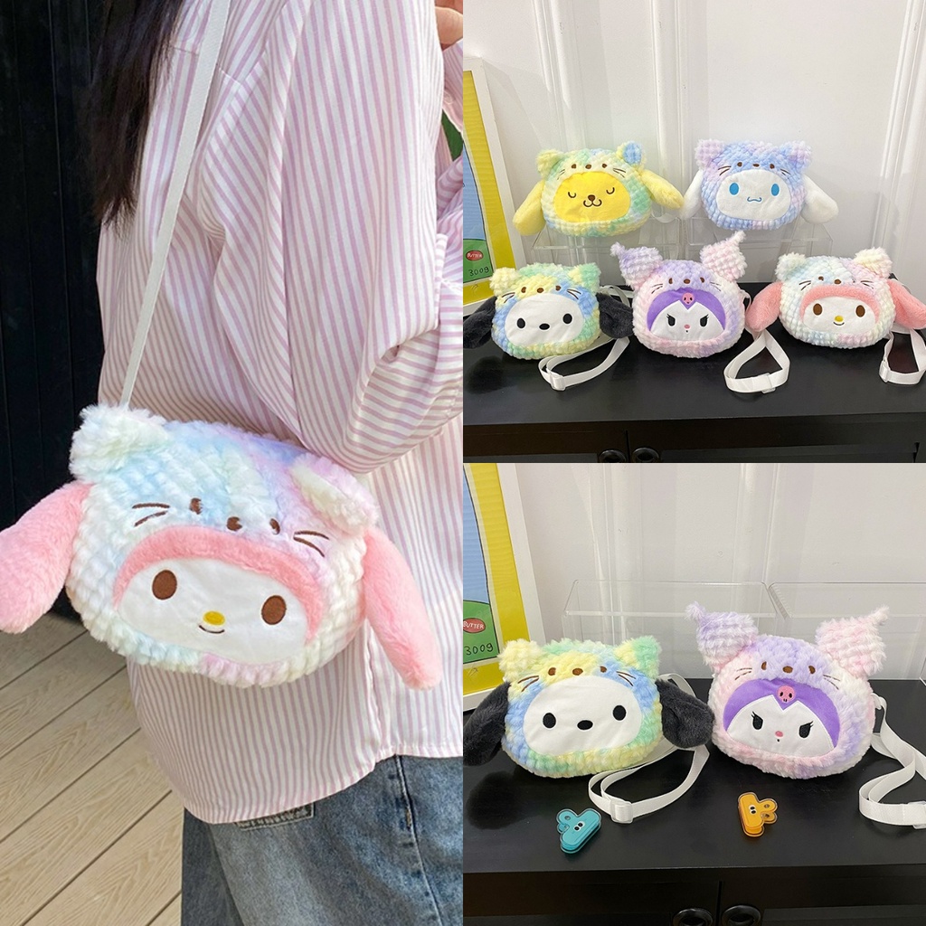 ตุ๊กตา Kuromi melody Pochacco Cinnamoroll น่ารัก ผ้ากํามะหยี่ขนนิ่ม สําหรับเด็กผู้หญิง