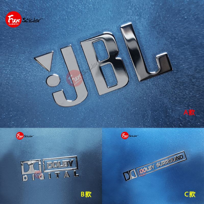 สติกเกอร์โลโก้โลหะ JBL Dolby Surround สําหรับติดตกแต่งรถยนต์ โฮมเธียเตอร์ ลําโพง คอมพิวเตอร์ 2024