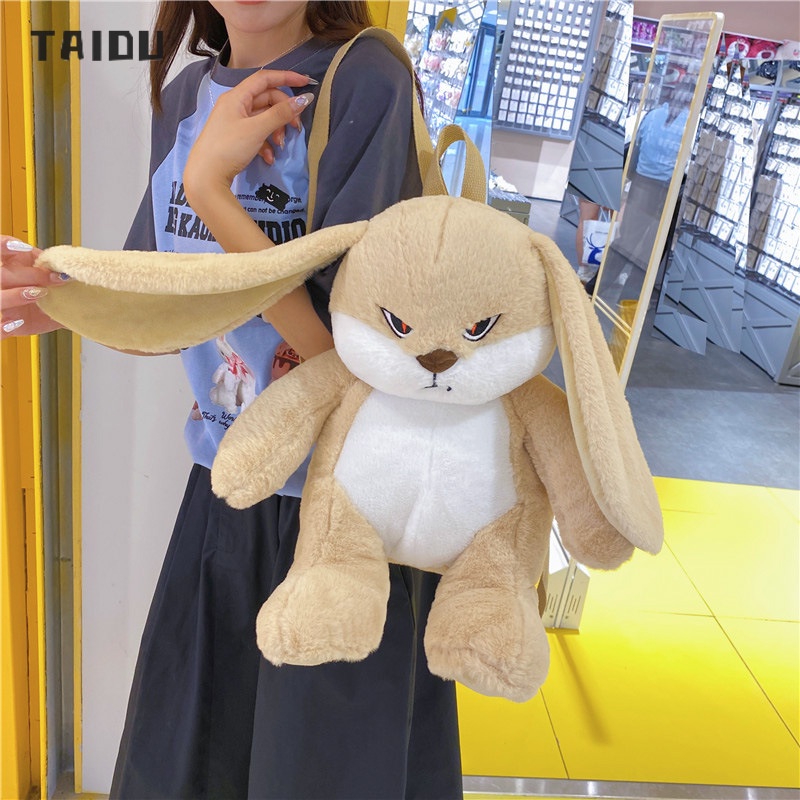 Taidu ใหม่ กระเป๋าเป้สะพายหลัง สะพายข้าง ตุ๊กตากระต่าย ผ้ากํามะหยี่ขนนิ่ม สําหรับผู้หญิง