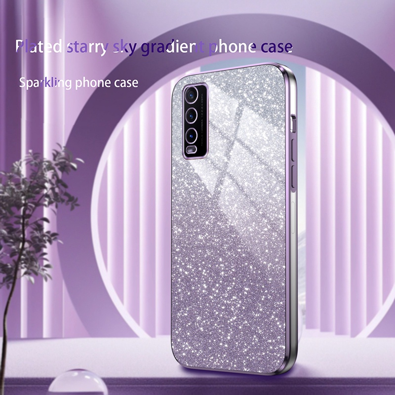เคส VIVO Y20 Y12S Y12A Y20S Y20i Y20SG การไล่ระดับสีชุบกรณีโทรศัพท์ป้องกันการตก