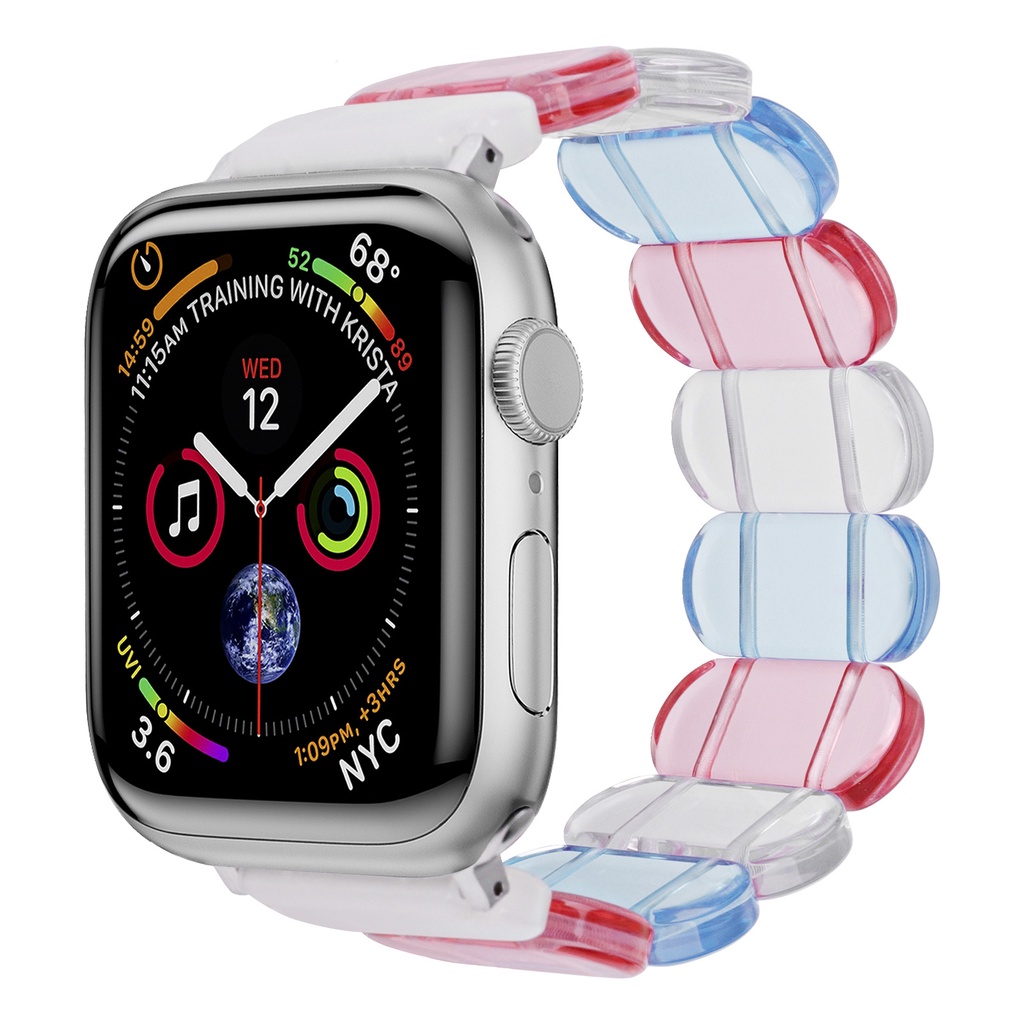 สายนาฬิกาข้อมือเรซิ่น ทรงวงรี ยืดหยุ่น แบบเปลี่ยน สําหรับ Apple S8 Watch Applewatch 1-s7 se