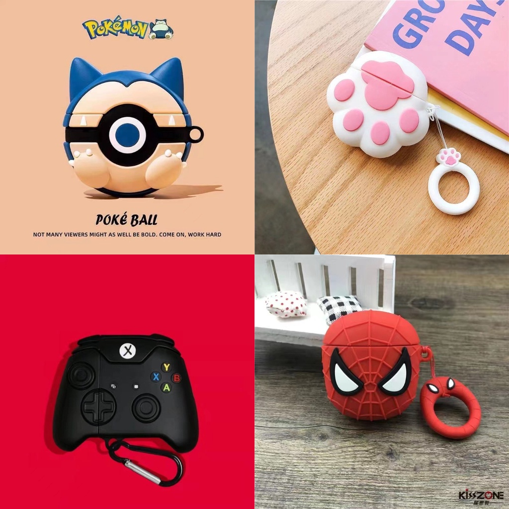 สําหรับ Airpod 1 2 3 Pro Pro 2 เคส Case เคสหูฟัง ลายการ์ตูนอุ้งเท้าแมว สไปเดอร์แมน สีขาว สําหรับ