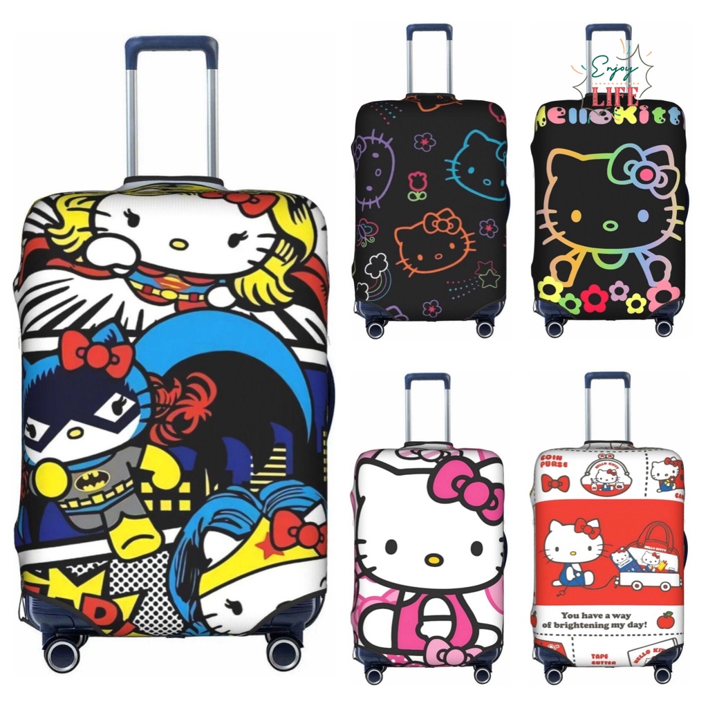 ผ้าคลุมกระเป๋าเดินทาง แบบยืดหยุ่น ลายการ์ตูน Hello Kitty 18 20 24 32 นิ้ว 0050