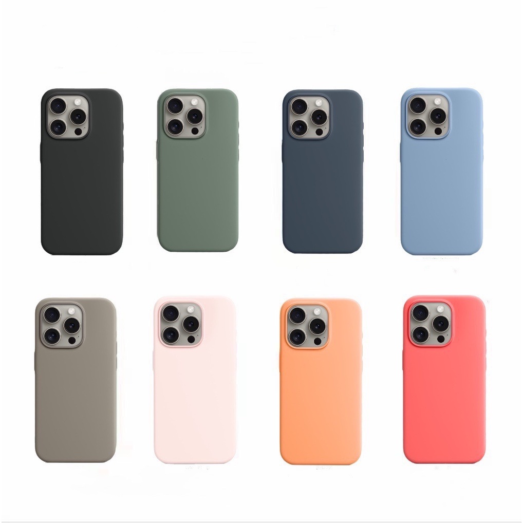 เคสโทรศัพท์มือถือ ซิลิโคน ลายโลโก้แอนิเมชั่น สีพื้น สําหรับ IPhone 15 Promax 15 15 Pro