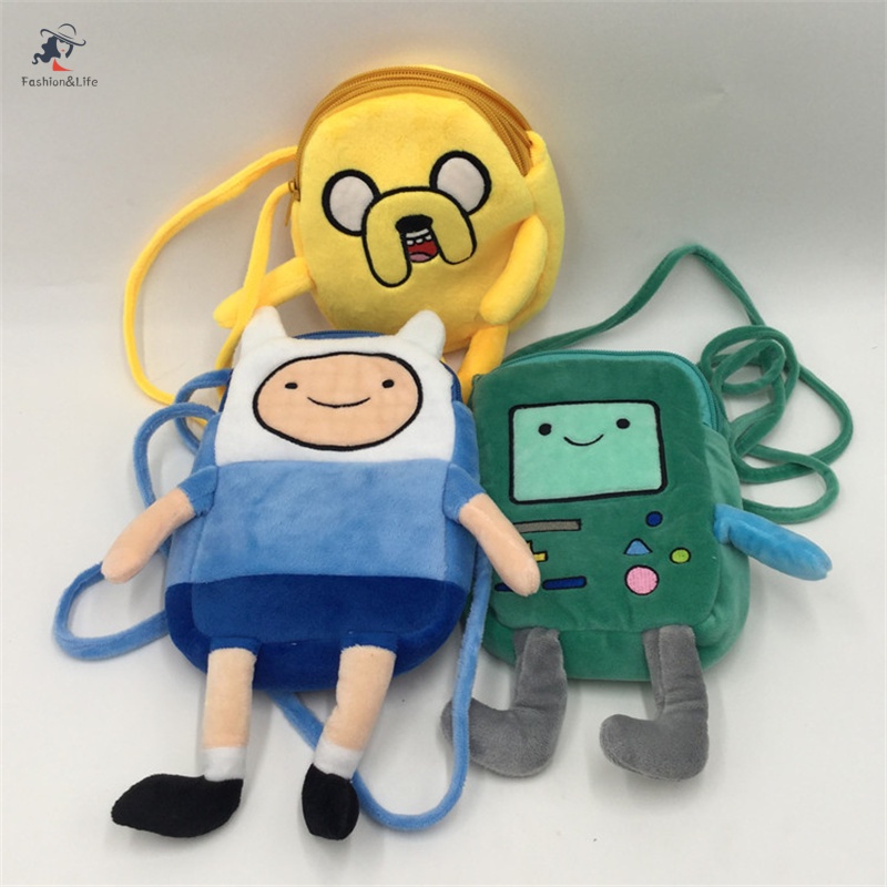 กระเป๋าสะพายไหล่ ทรงโท้ท ลายการ์ตูน Adventure Time ใช้ซ้ําได้ พร้อมเชือกเส้นเล็ก เหมาะกับของขวัญวันเกิด สําหรับแฟนคลับ