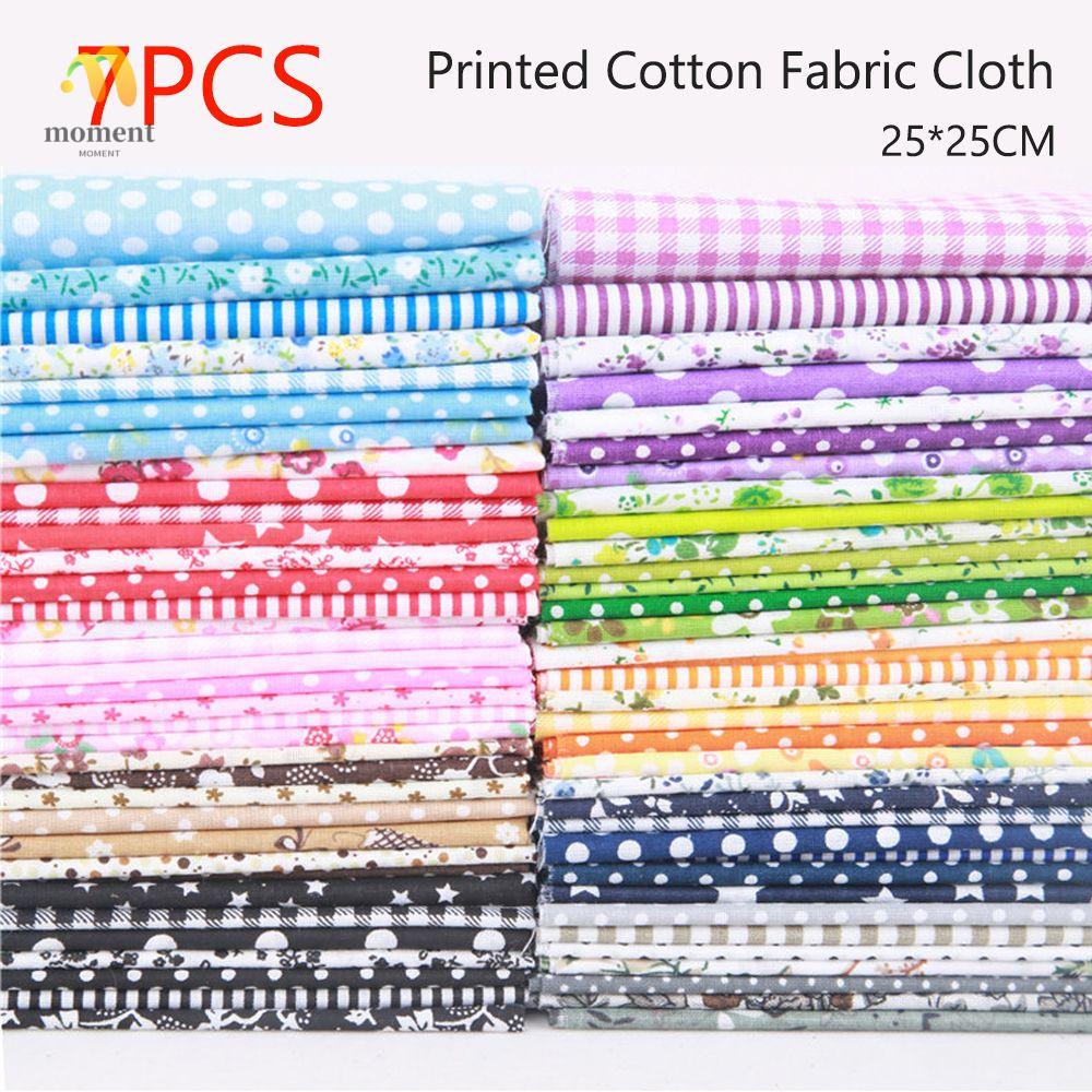 Moment ผ้าฝ้าย พิมพ์ลาย ขนาด 25x25 ซม. สําหรับตุ๊กตา 7 ชิ้น