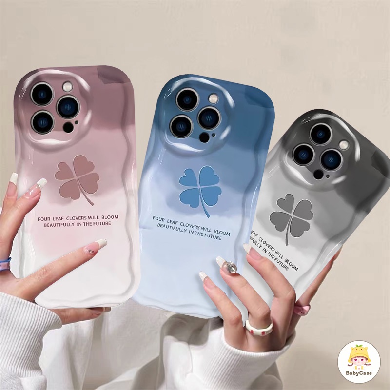 ส่งจากไทย หมึกวาดโชคดีสี่ใบ tpu กรณีโทรศัพท์นุ่ม iPhone 11 12 14 15 13 Pro Max 7 8 Plus X XR XS Max SE 12 13 mini