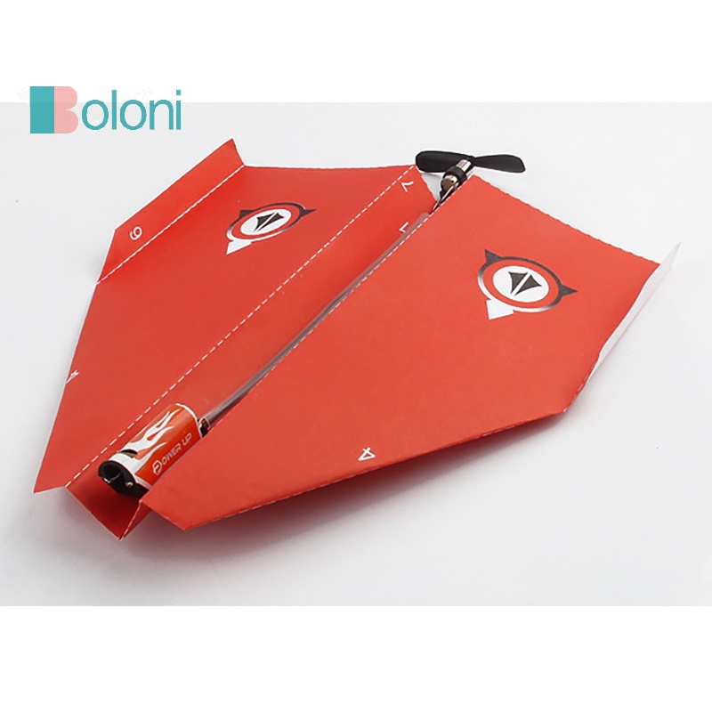[Boloni] โมเดลเครื่องบินบังคับวิทยุ แบบกระดาษพับได้ DIY สีแดง ของเล่นสําหรับเด็ก