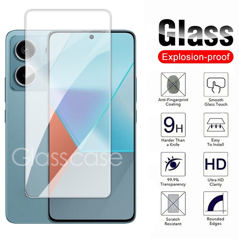 2 ชิ ้ นป ้ องกันสําหรับ Xiaomi Poco X6 M6 F6 pro X6pro M6pro F6pro PocoX6 PocoX6pro PocoM6pro PocoF6pro 4G 5G 9H ป ้ องกันหน ้ าจอกระจกนิรภัยป ้ องกันฟิล ์ มด ้ านหน ้ าฟิล ์ ม