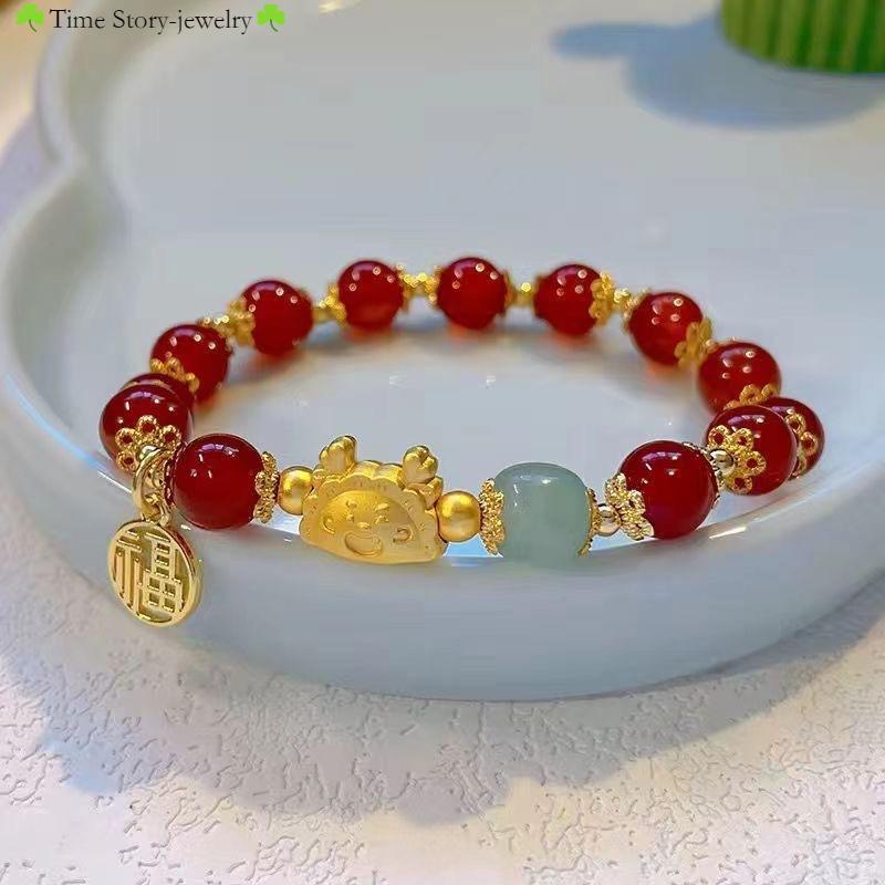 Yilong สร้อยข้อมือ จี้ราศีมังกรนําโชค สีแดง สไตล์จีน สําหรับเฉลิมฉลองปีมังกร ราคา ถูกที่สุด ดีลบีเคเค แกลเลอรีภาพที่ 2