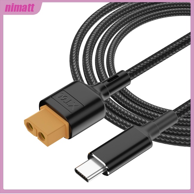 Ni XT60 เป็น Type-C อะแดปเตอร์สายชาร์จ SC100 ชาร์จเร็ว สายเคเบิลโปรโตคอล แบบพกพา สายไฟ Rc