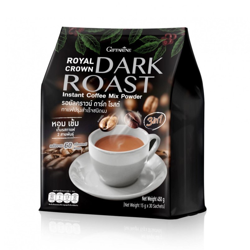 ใหม่! กิฟฟารีน กาแฟ คั่วเข้ม อาราบิก้าผสมโรบัสต้า รอยัลคราวน์ ดาร์ก โรสต์ Giffarine Royal Crown Dark Roast