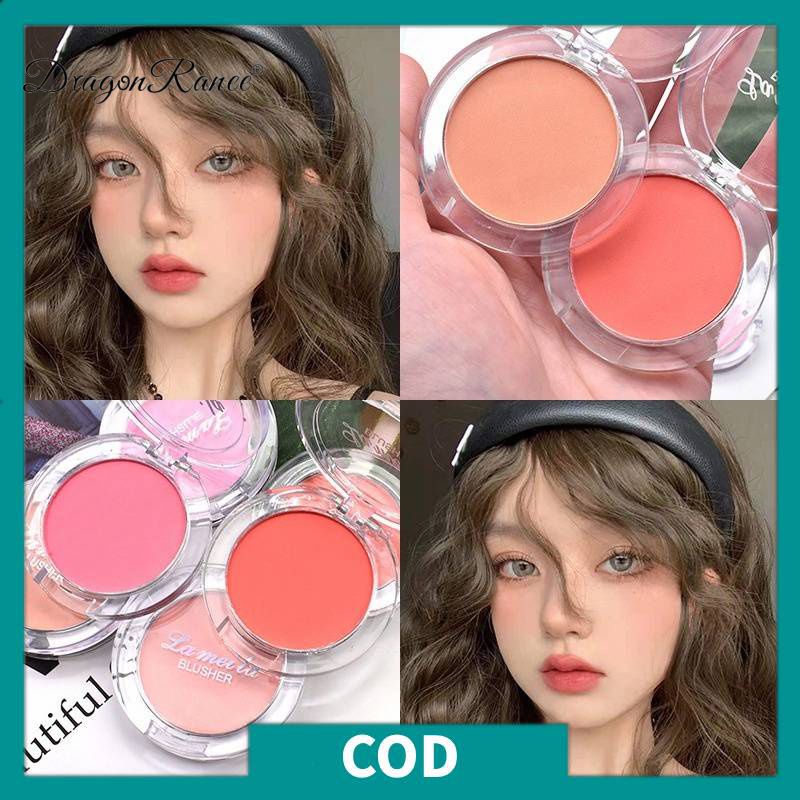 Cod 6 สี Mineral Blush Palette With Mirror Matte Velvet Oil-control Waterproof Tint Peach Blusher/รูปร่าง, คอนทัวร์ 6 สี shop.store