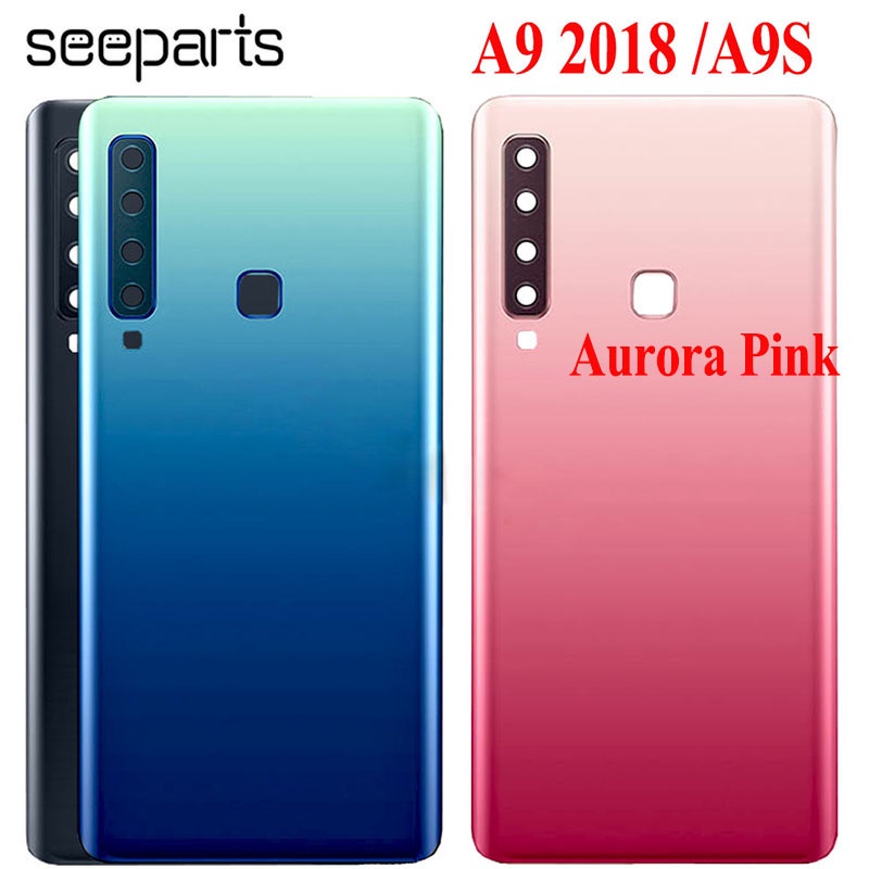 สําหรับ SAMSUNG Galaxy A9 2018 A920 ฝาหลังแบตเตอรี่แก้ว A9S ด้านหลังประตูสําหรับ SAMSUNG A9S ฝาครอบแ
