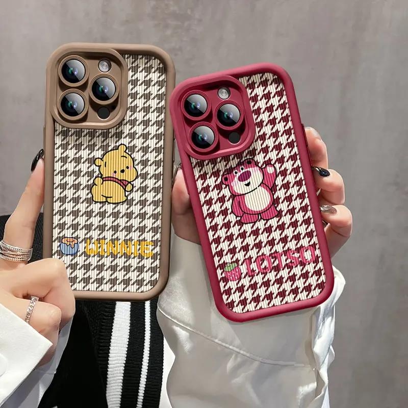 เคส iphone hone 11 12 13 14 15 plus Pro Max iphoneX Xr Xs Max 7 8 6s การ์ตูนน่ารักหมีน้อยซิลิโคนเหลวเลนส์เต็มแพคเกจเคสโทรศัพท์กันกระแทกและทนทาน