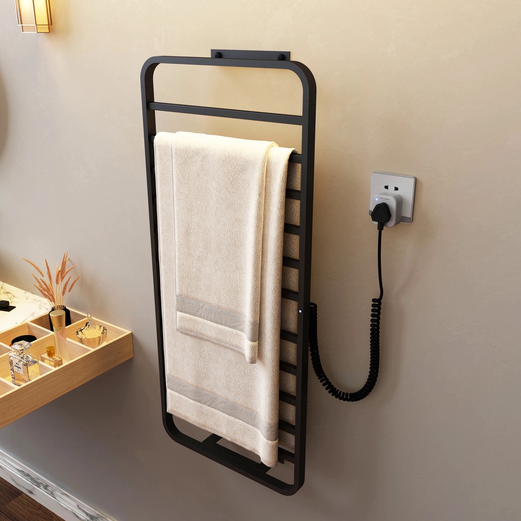 ！#@Bathroom fittings Electric heated towel rack, No Drilling.Stainless steel Sterilizing Smart towel