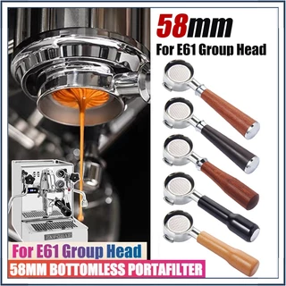☕☕☕ 58 มม. ก้านชงกาแฟ ด้ามชงกาแฟ หัวชงกาแฟ E61 Coffee Bottomless Portafilter ที่จับกาแฟ 2 หูที่จับก้นทึบ