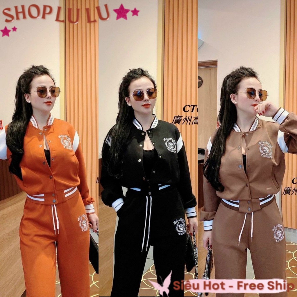 (LL) ชุดชุดกีฬาพร้อมเสื้อซิป ของผู้หญิง น่ารัก กางเกง Bo Lai สวยๆ