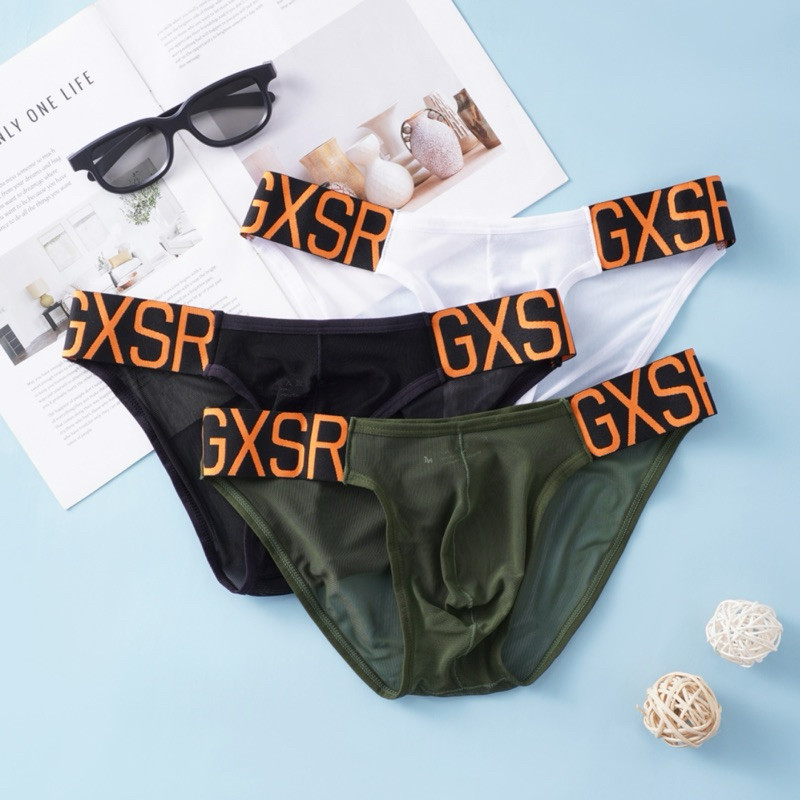 กางเกงในผู้ชายเขาเว้า กางเกงใน GXSR bikini เนื้อผ้าซทรู สวมใส่สบาย ระบายอากาศได้ดี GR3-H035