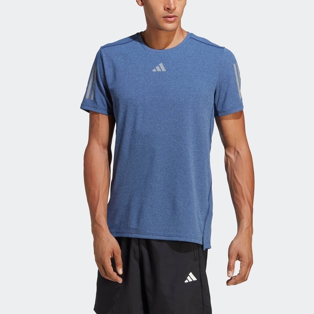 adidas Running Own the Run Heather Tee Men Blue HR6618