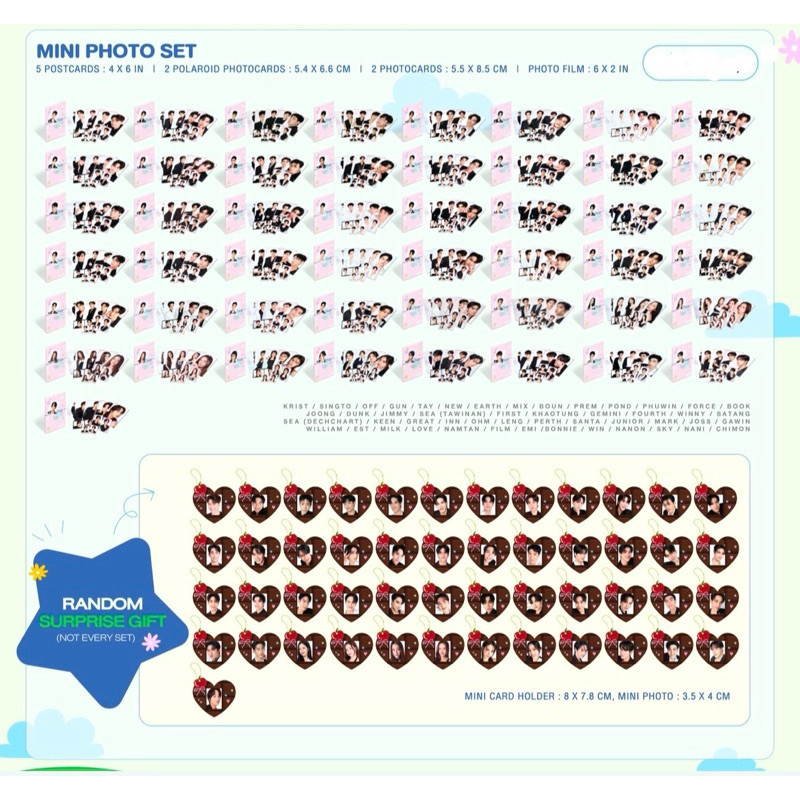 (พร้อมส่ง) Mini photoset GMMTV (POND, SANTA. FIRST, KHAOTUNG, SKY, BOOK , SATANG, LENG, NANI)