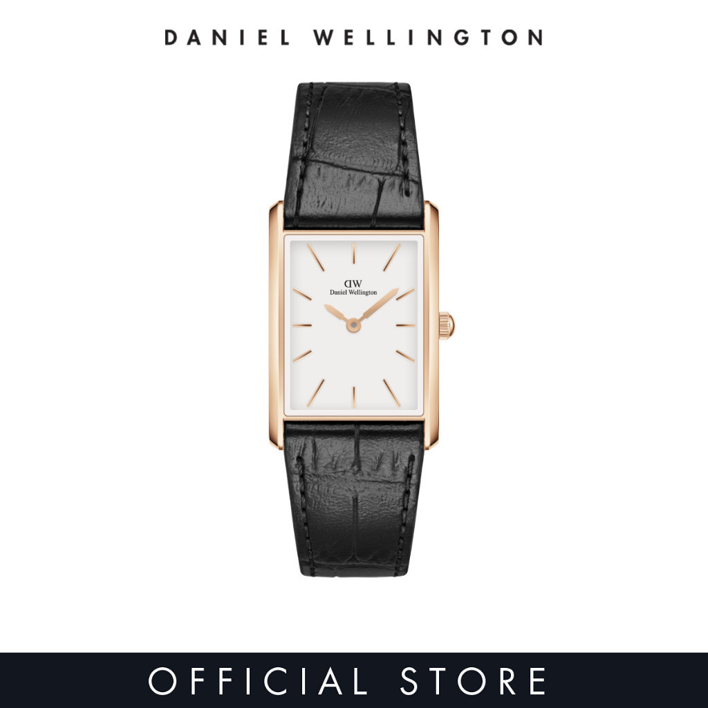 Daniel Wellington Bound 35x24mm Black Crocodile นาฬิกาสายหนังลายจระเข้ สีโรสโกลล์