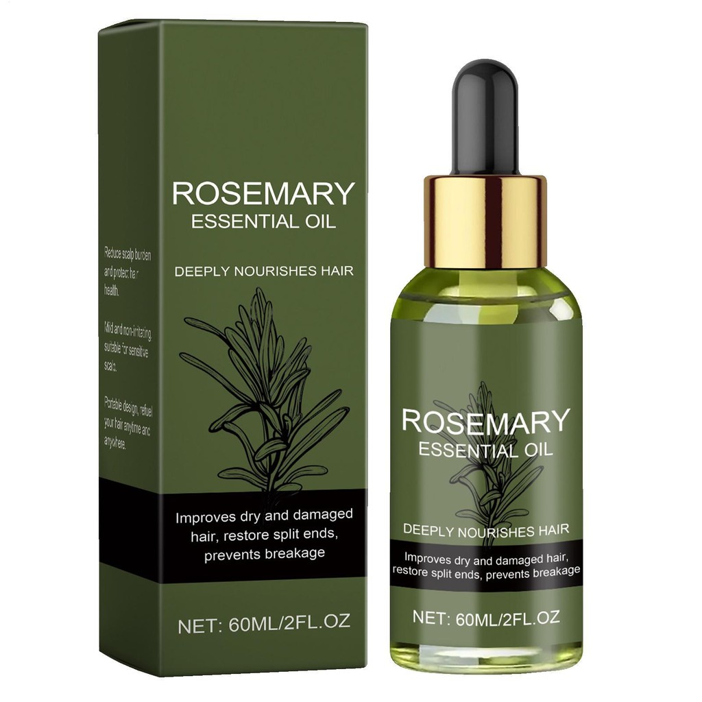 Rosemary Oil สําหรับการเจริญเติบโตของเส้นผม 60ml น้ํามันปรับสภาพธรรมชาติ Rosemary Hair Care Oil พร้อ