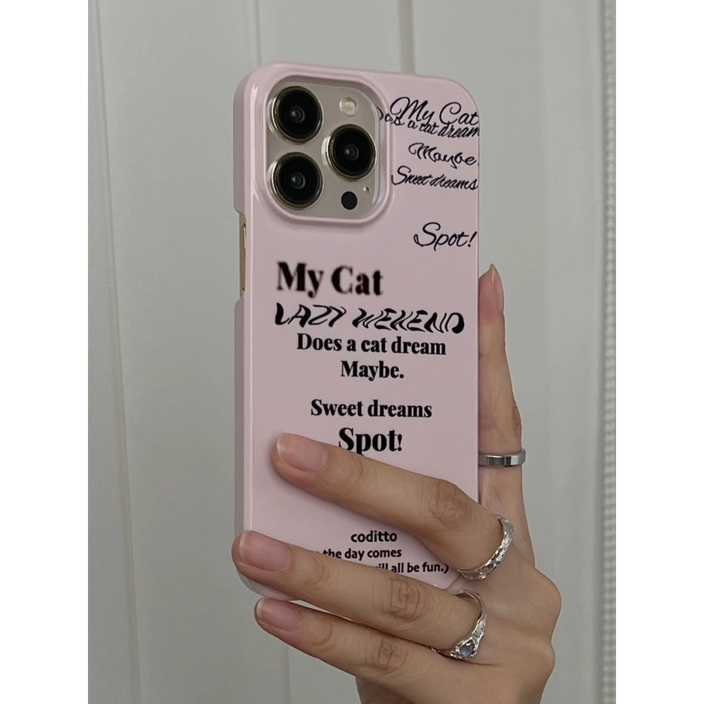 เคสป้องกันแบบเรียบง่ายลายกราฟฟิตี้สีชมพูอ่อนสำหรับ iPhone 14 Plus 16 Pro Max ซิลิโคน 11 12 แบบไม่มีกรอบ 13 7/8 Plus 15 Pro Max เคสโทรศัพท์กันกระแทก 16 Pro XR XS เคสแข็ง 14 Pro Max 15 Plus