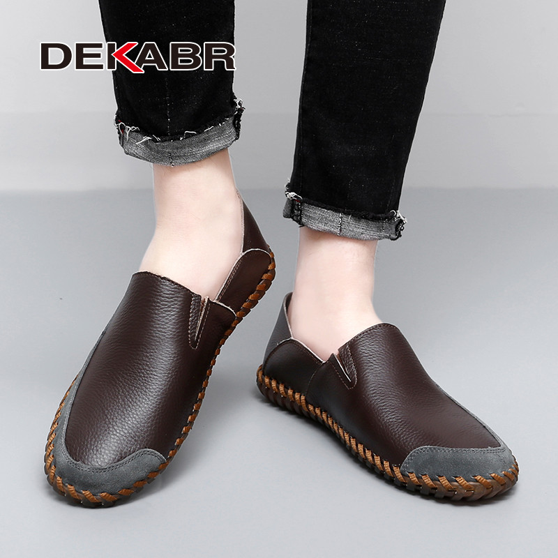 Dekabr รองเท้าหนังแท้สําหรับผู้ชายแฟชั่นใหม่ Breathable สบาย Designer Hand-Sewn รองเท้าลําลองผู้ชายขนาด 38-47 - รูปที่ 4