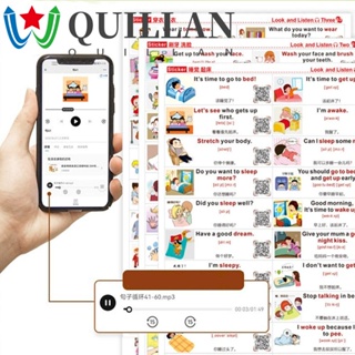 Quillan สติกเกอร์ฉลากภาษาอังกฤษ กันน้ํา 6/14 แผ่น สําหรับนักเรียน