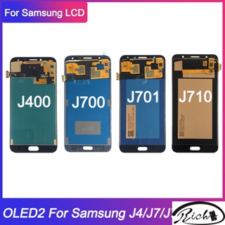 หน้าจอแสดงผลสัมผัสดิจิทัล LCD OLED สําหรับ Samsung Galaxy J4 J400 J7 J700 J701 J710