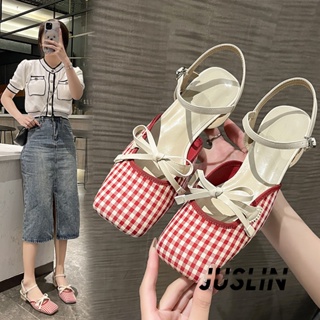 JUSLIN  รองเท้าส้นสูง รองเท้าแตะ รองเท้าส้นสูงผู้หญิง 2023 ใหม่  สบาย Korean Style High quality Comfortable B94G0HJ 37Z230910