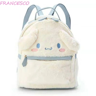 Francesco กระเป๋าเป้สะพายหลัง ผ้ากํามะหยี่ขนนิ่ม ลายการ์ตูนอนิเมะ My Melody Cinnamoroll