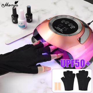 Monja ถุงมือป้องกันรังสียูวี LED สําหรับทําเล็บมือ DIY