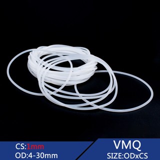 โอริงซีลโอริง VMQ หนา 6 มม.-30 มม. CS 1 มม. สีขาว แบบเปลี่ยน สําหรับสกรู ตะปู 100 ชิ้น ต่อชุด